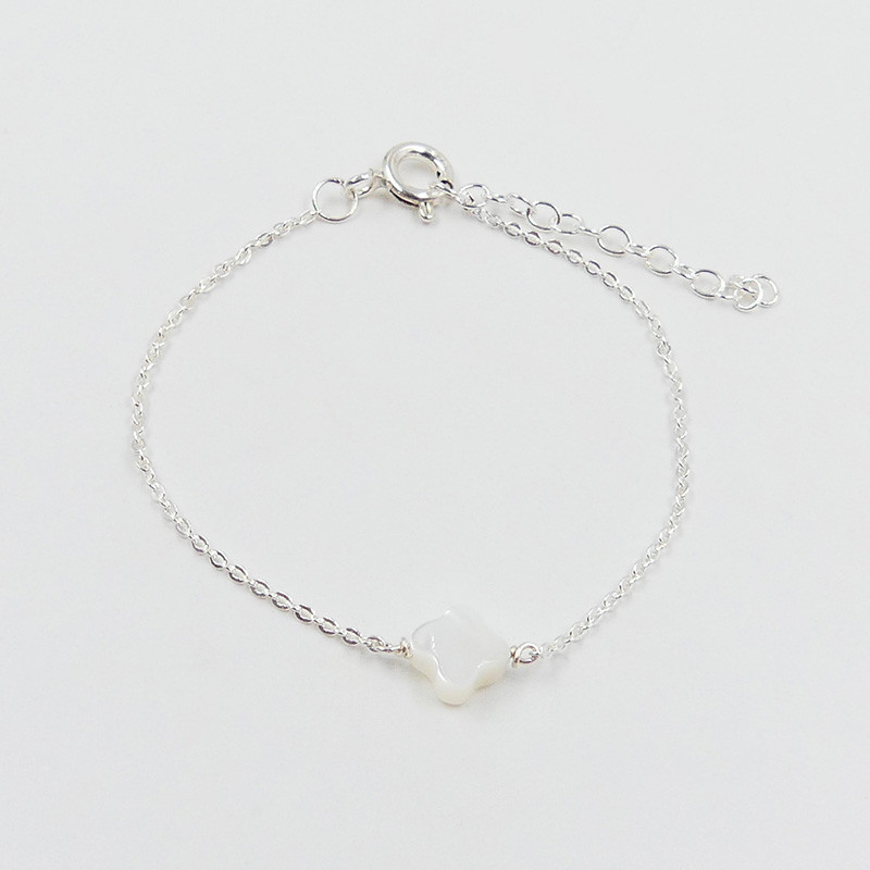 Bracelet argent enfant nacre blanche