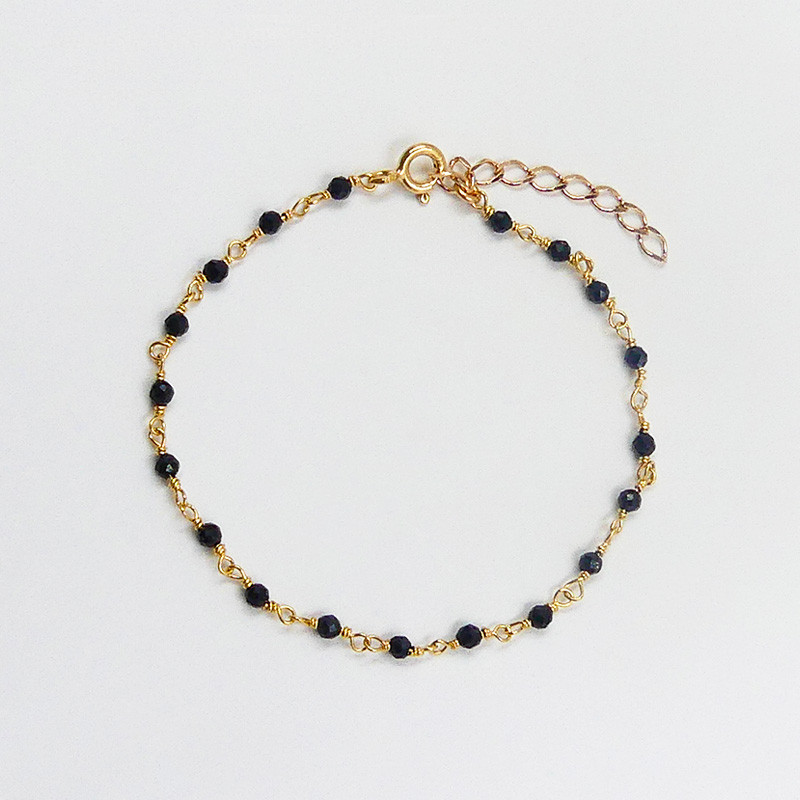 bracelet doré onyx noir