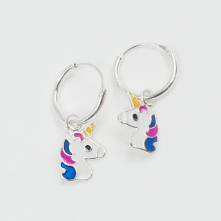 Mini Créoles argent enfant licorne
