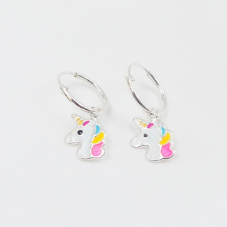 Mini Créoles argent enfant licorne