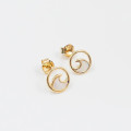 Clous d'oreilles Dorés Vague nacre