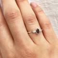 Bague Argent Labradorite et Pierre de lune