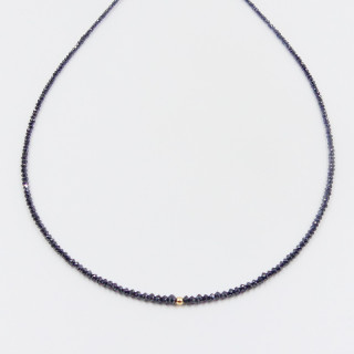 Collier diamants noirs facettés or 18 carats