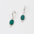 Boucle à l'unité Argent pendantes Malachite
