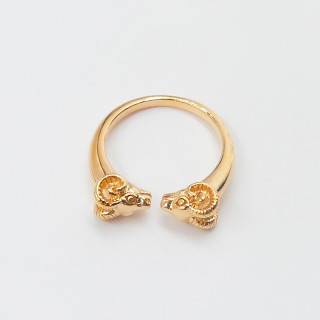 Bague tête de bélier plaqué or