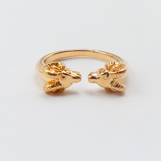 Bague bélier dorée femme