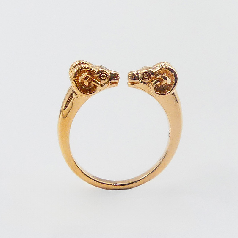 Bague double tête de bélier