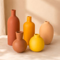Set de 5 Vases Décoratifs Terracotta & Jaune