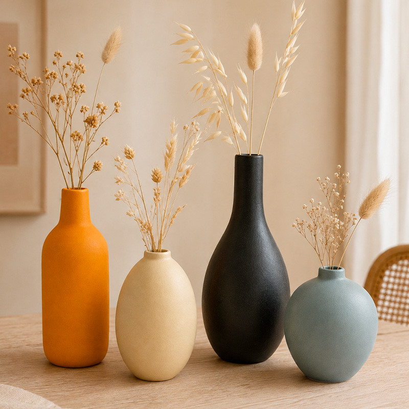 lot de vases pour fleurs séchées