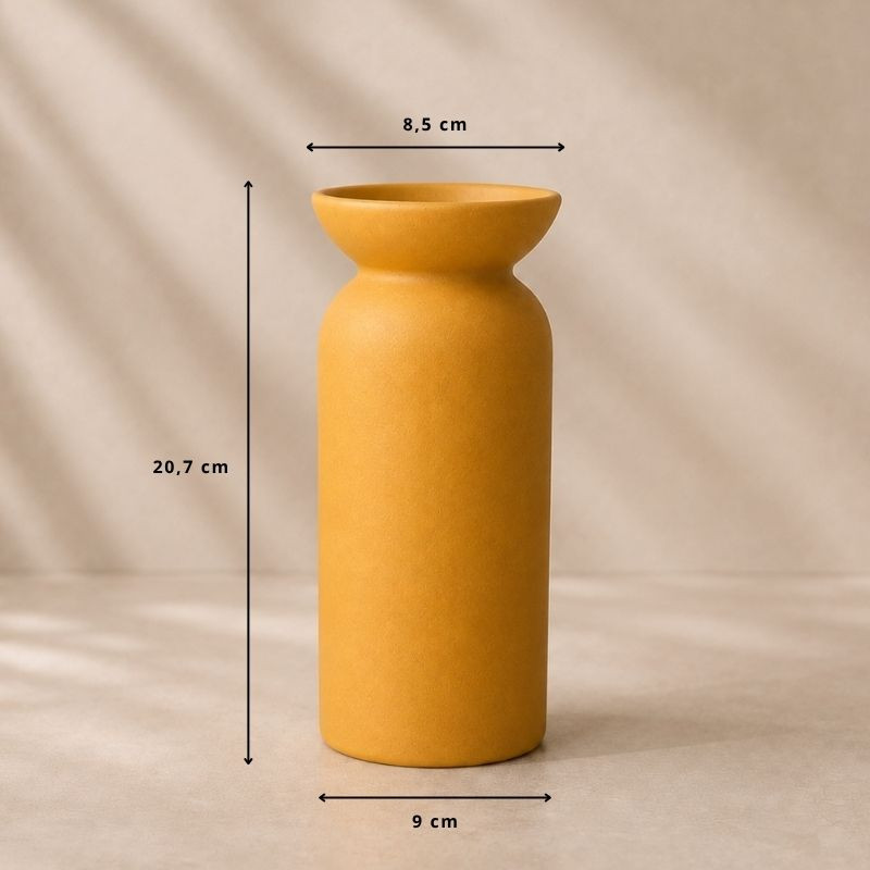 Vase jaune ocre décoratif 20,7 cm