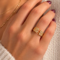 Bague Petit Doigt Strass Plaqué Or – Pinky Ring Femme