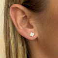 Clous d’oreilles argent Trèfle Nacre