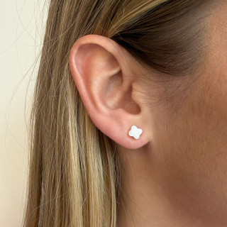 Boucles d’oreilles trèfle nacre