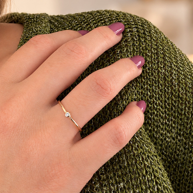 bague fine diamant femme