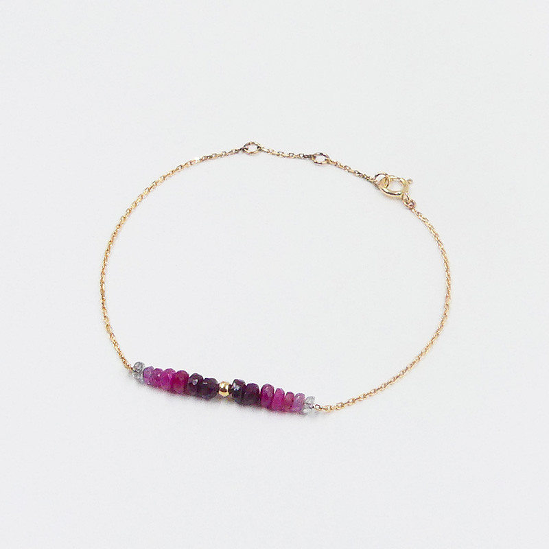 Bracelet or 18 carats et rubis
