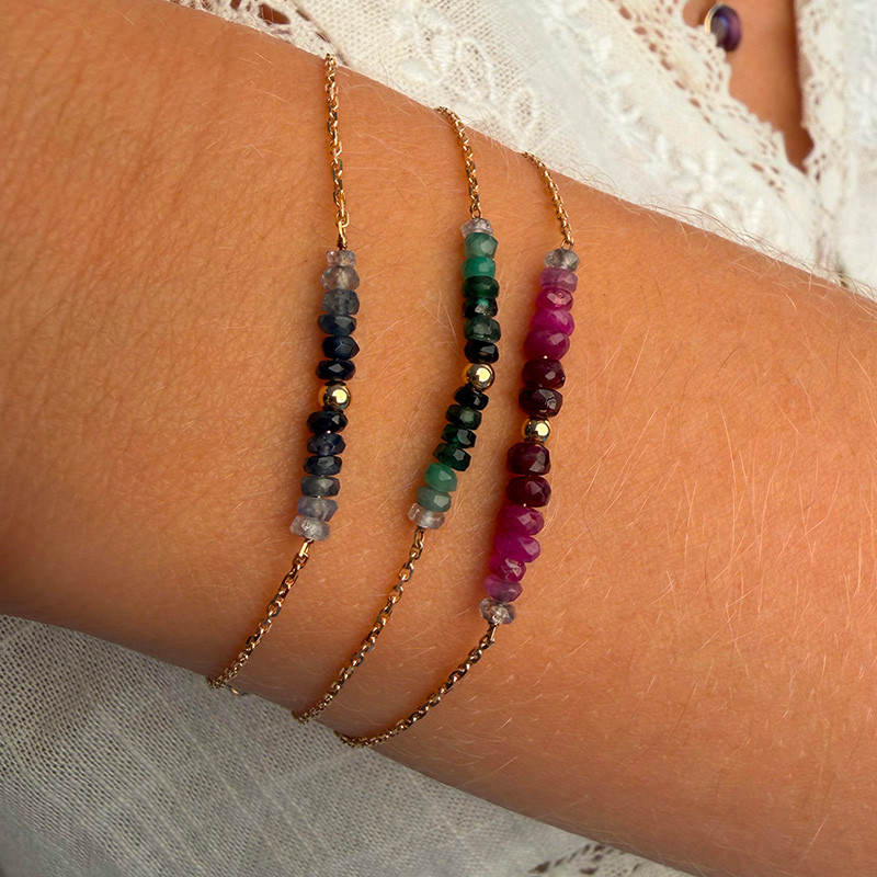 Bracelet or 18 carats et rubis