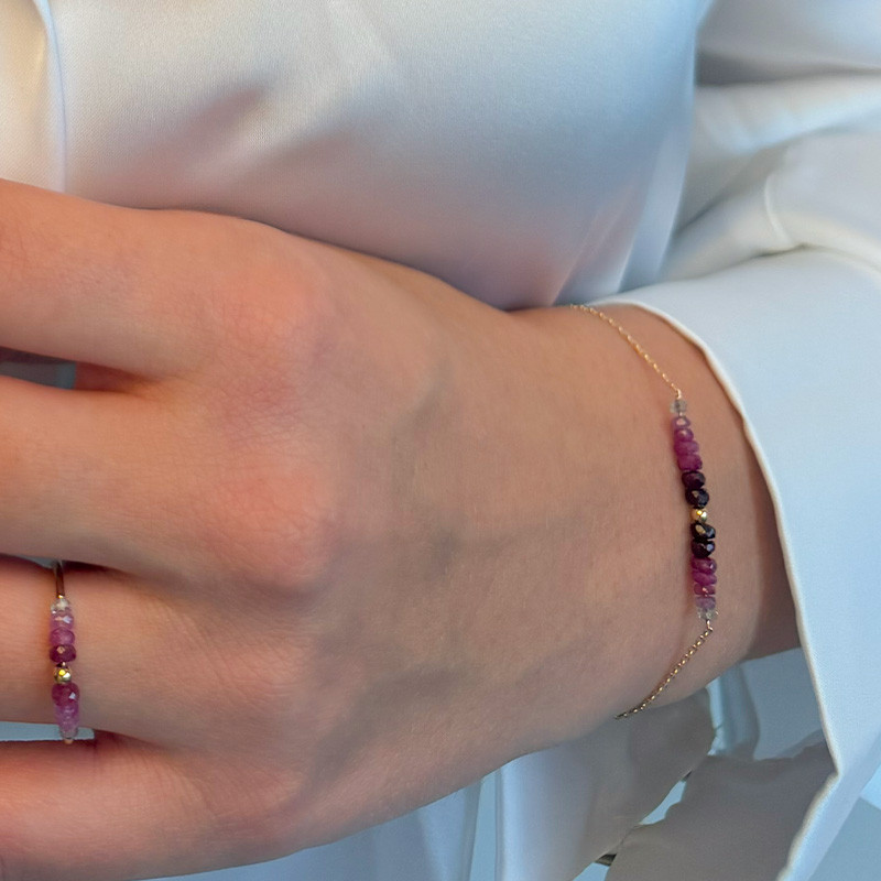 Bracelet or 18 carats et rubis