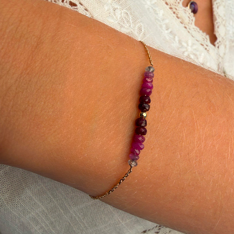 Bracelet or 18 carats et rubis