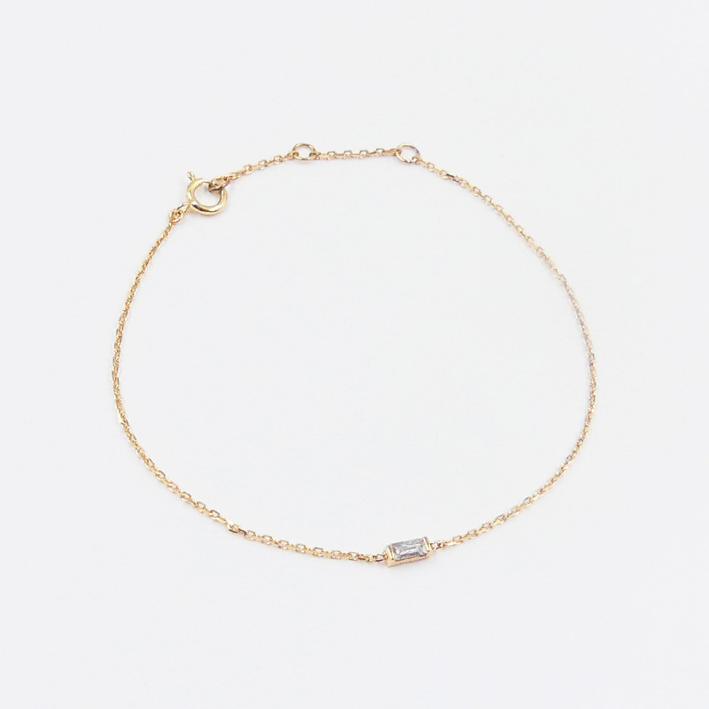 bracelet fin or 18 carats diamant