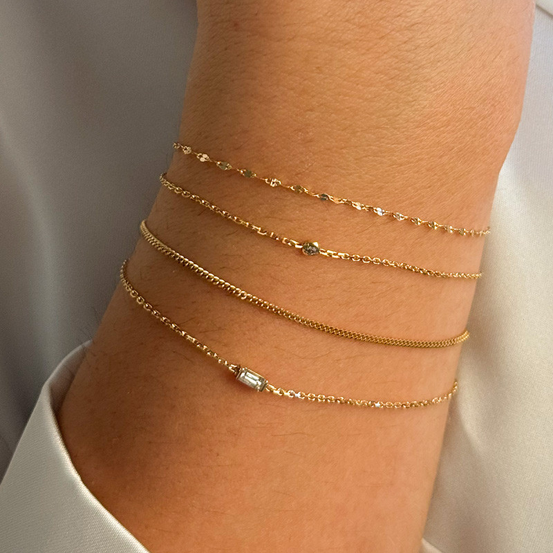 bracelet maille forçat diamant