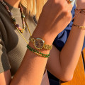 Bracelet doré double Rang Diopside