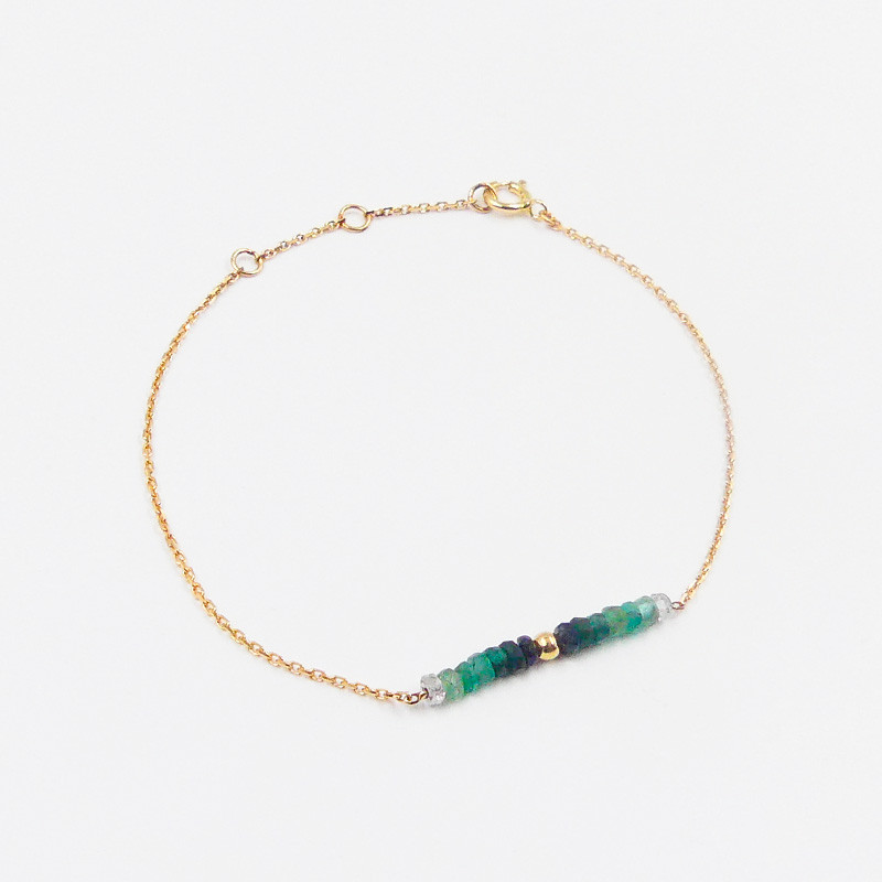 Bracelet précieux en or et Emeraude