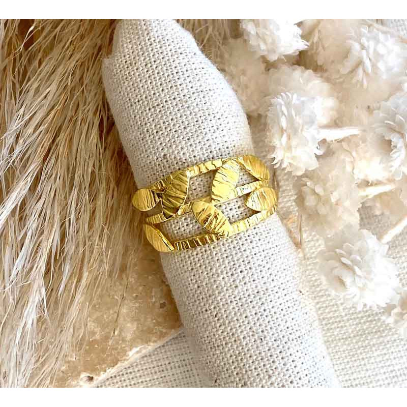 Bague Dorée Feuille