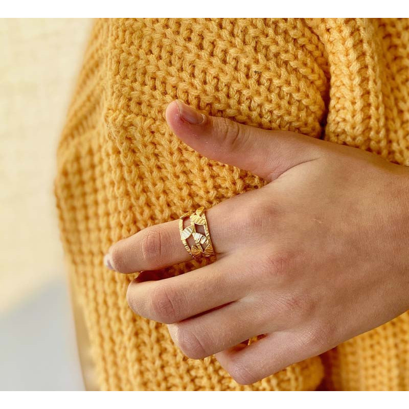 Bague Dorée Feuille