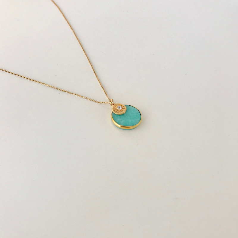 Collier Plaqué Or Amazonite