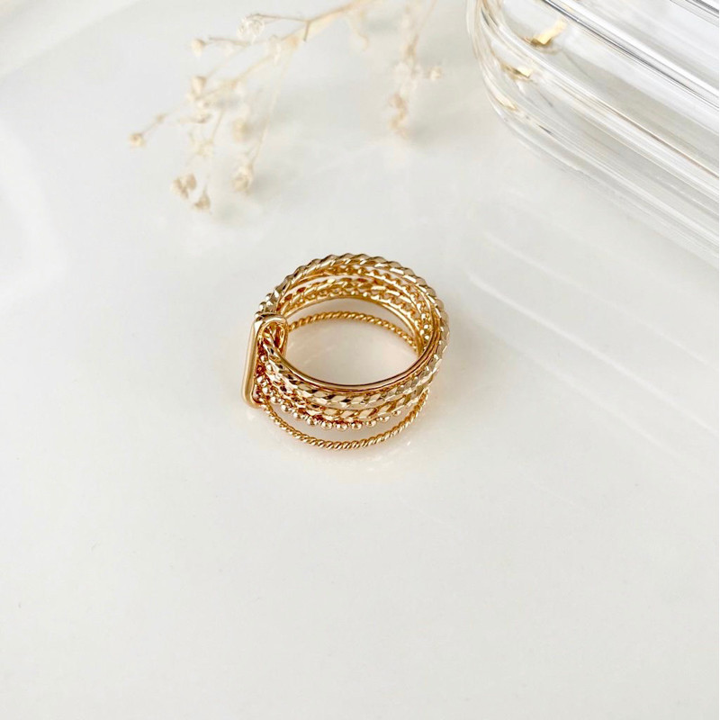 Bague Plaqué Or Semainier 7 Anneaux