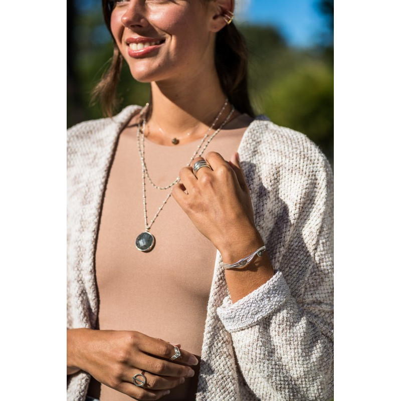 Collier Nylon Goutte Labradorite