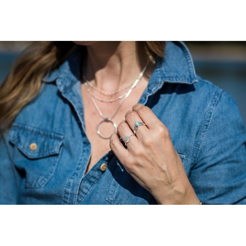 Bague Argent Cercle Amazonite