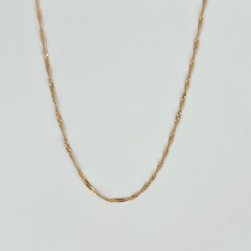 Collier Plaqué Or maille ondulée