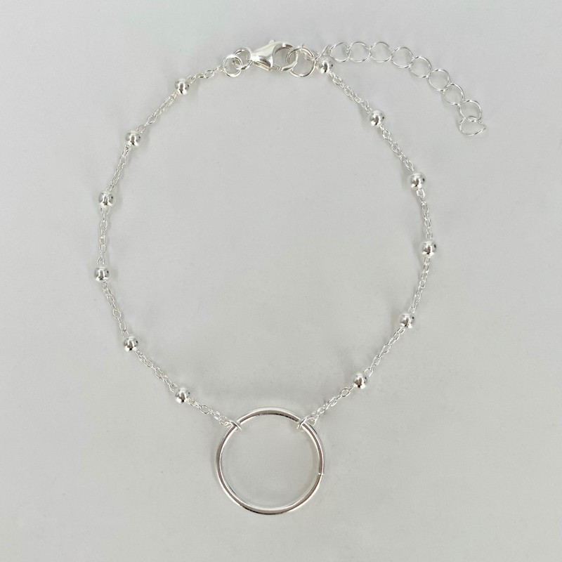 Bracelet Argent Chaine Boule et Cercle