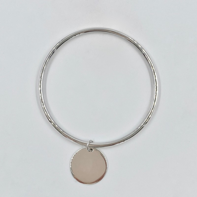 Jonc Argent Médaille 20 mm