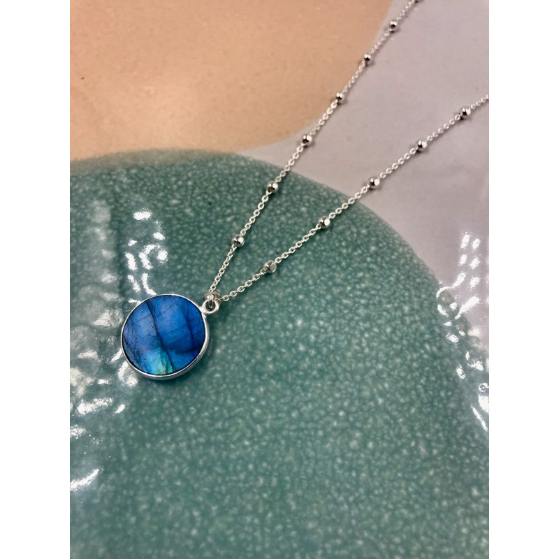 Collier Argent Labradorite