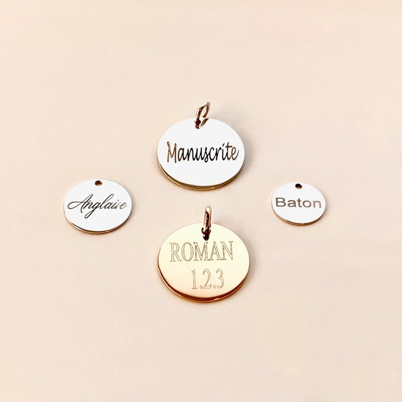 Collier Plaqué Or Médaille Bombée
