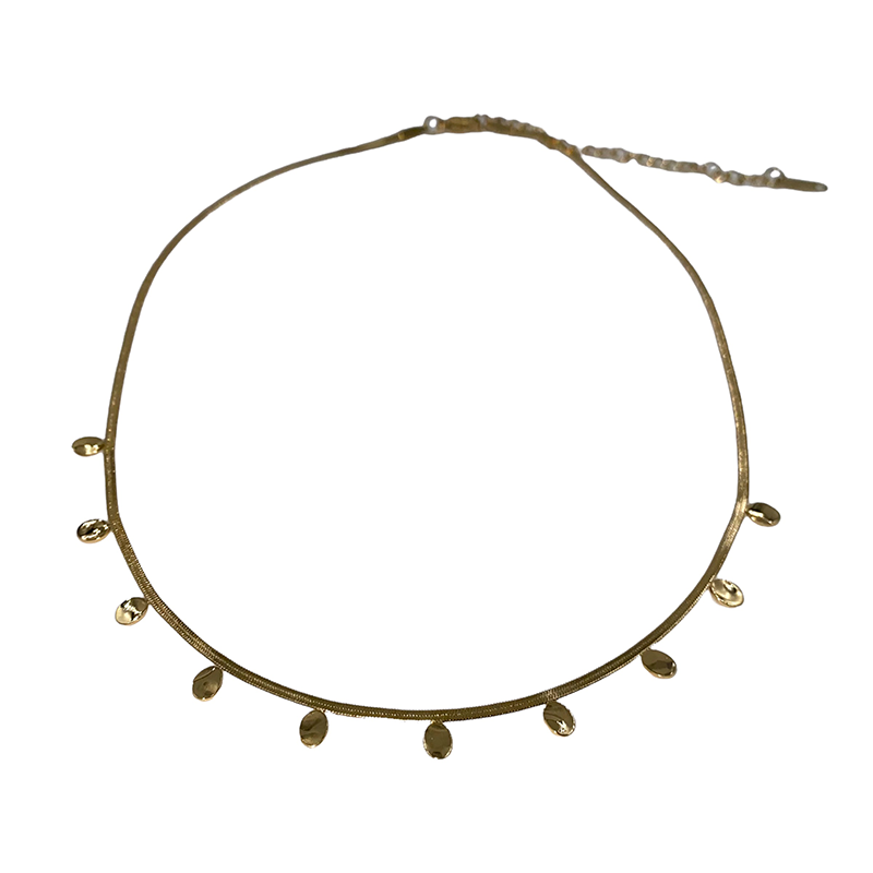 Collier mailles serpent breloques gouttes