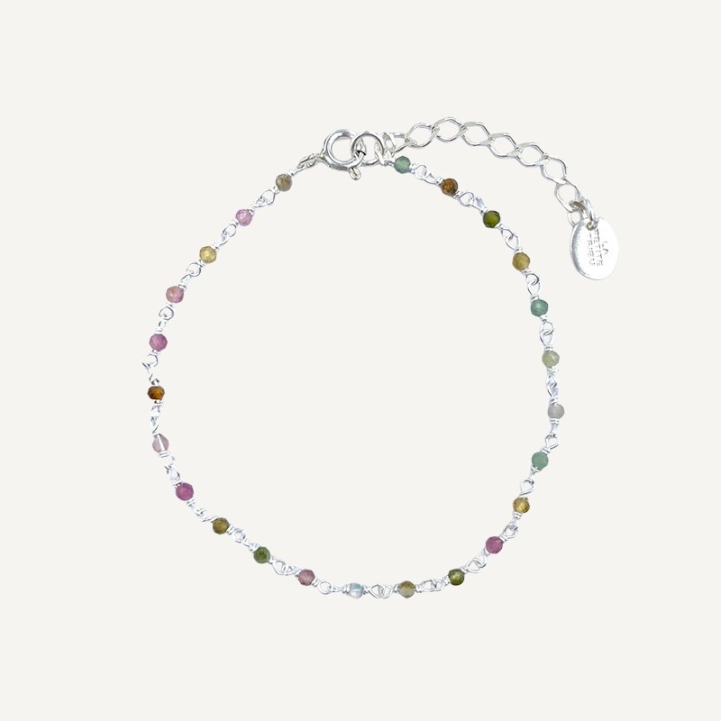 Bracelet Argent rang de pierres fines