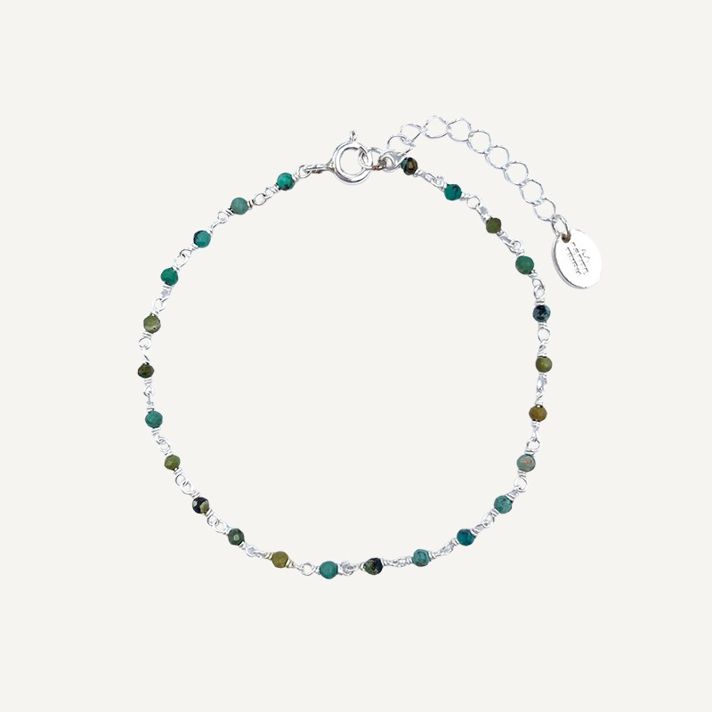 Bracelet Argent rang de pierres fines