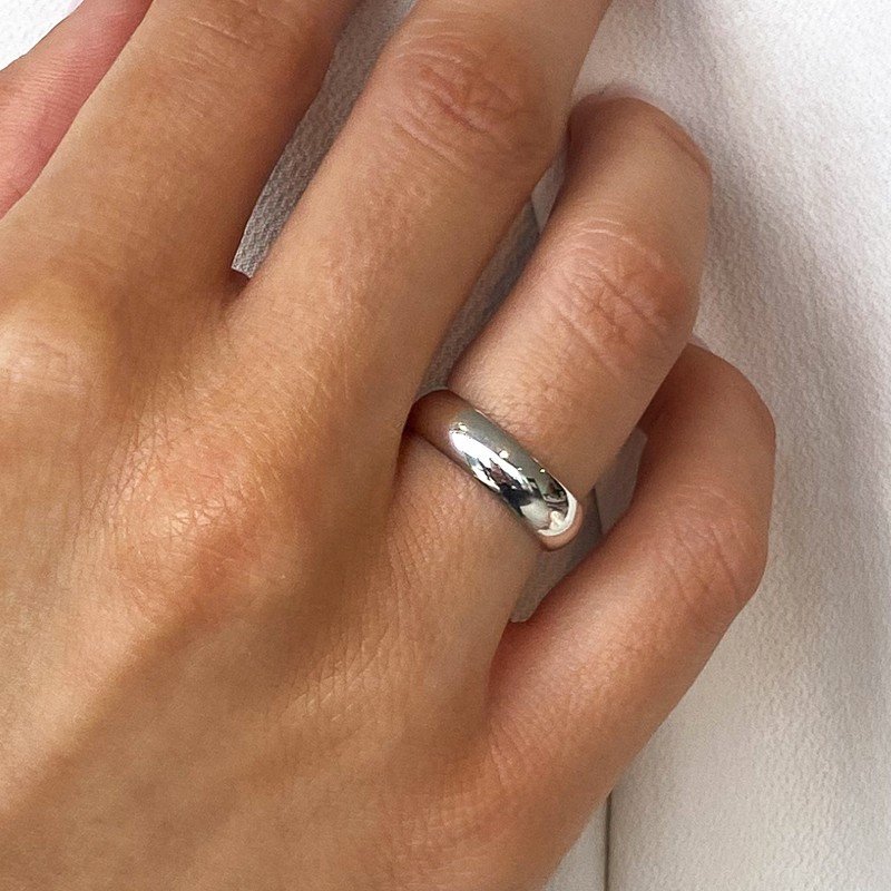 Bague Argent Alliance bombée