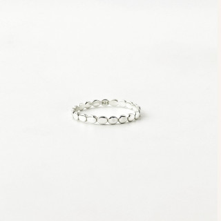 Bague Argent fine pastilles