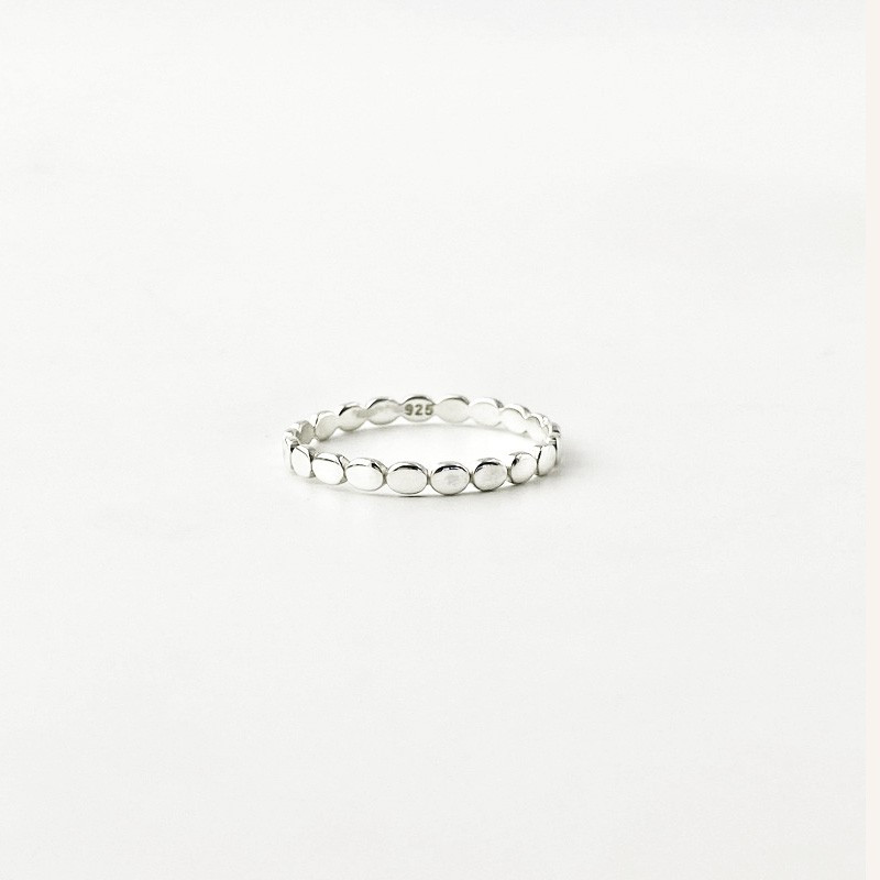 Bague Argent fine pastilles