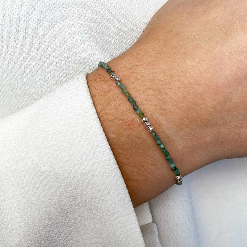 Bracelet fin Argent pierres fines