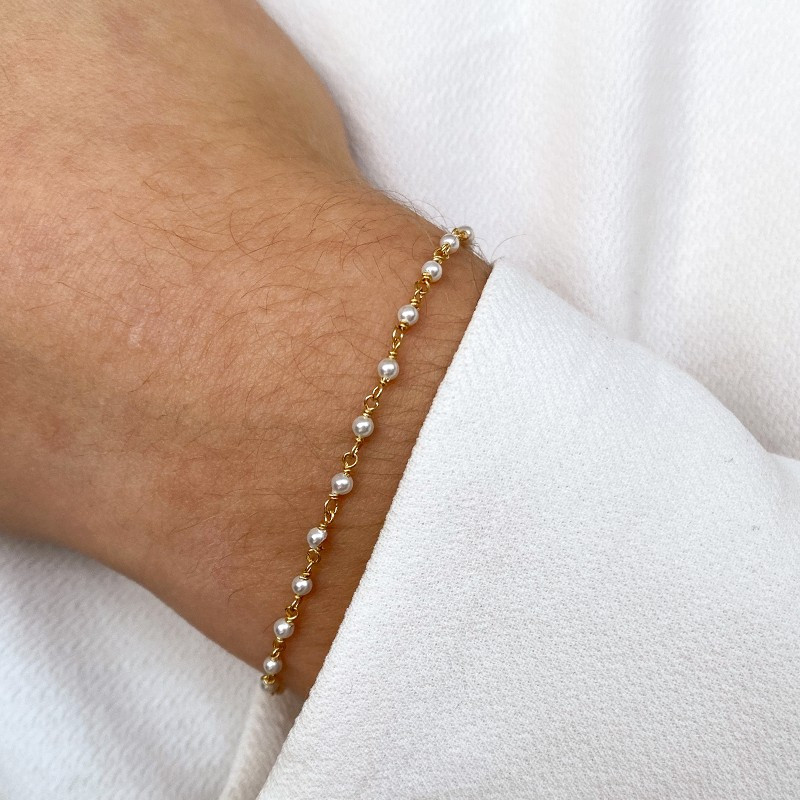 Bracelet Doré rang de pierres fines
