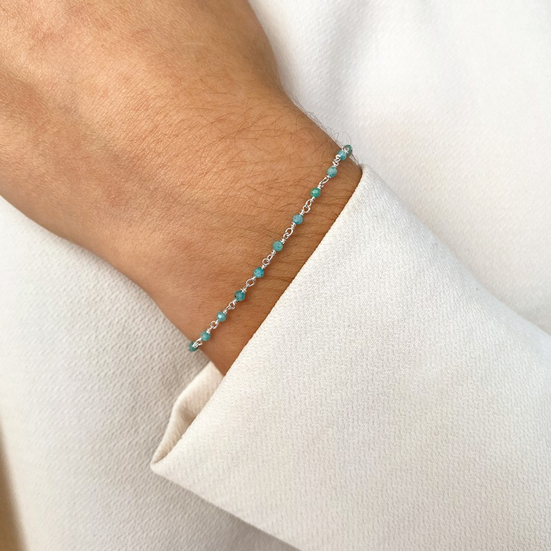 Bracelet Argent rang de pierres fines