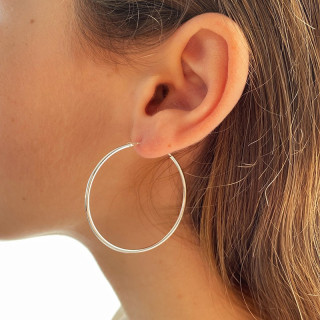 Créoles Argent Fines 40 mm