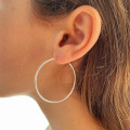 Créoles Argent Fines 40 mm