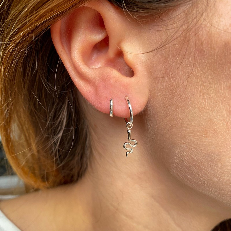 Mini Créoles Argent serpent