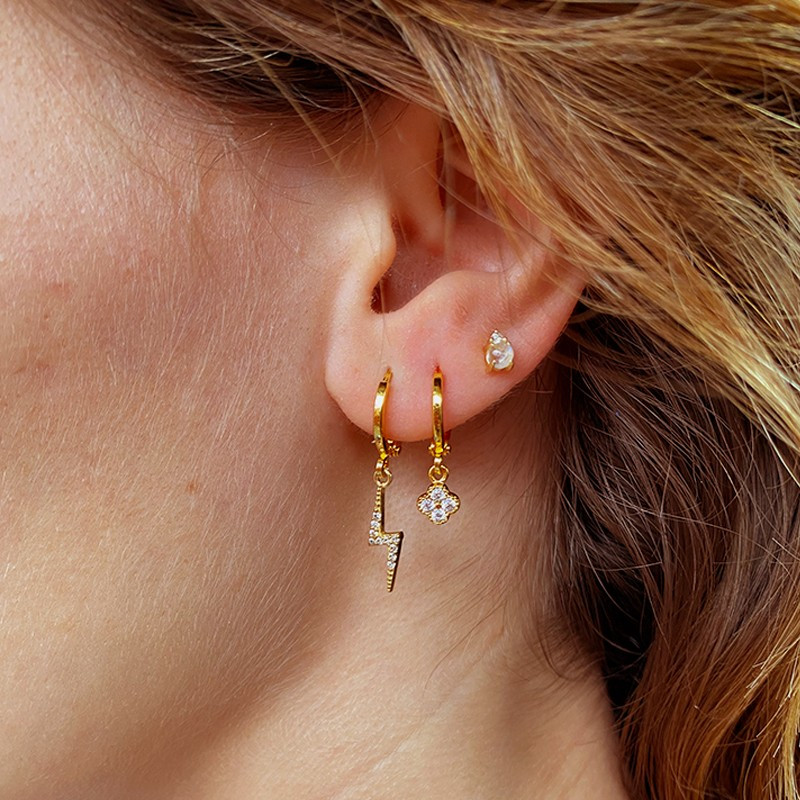 Boucle à l'unité Eclair Strass